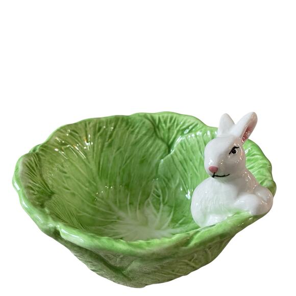Arlington Designs Figural Bunny Cabbage Bowl 6.5in Spring Easter Decor New - Picture 2 of 16
